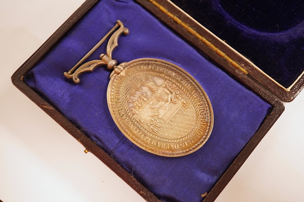 British Medals, to include George VI Matt Silver Coronation medal, cased, George V silver jubilee medal, boxed, Uppingham School silver medal for good work and unblemished character, cased and various coins etc.